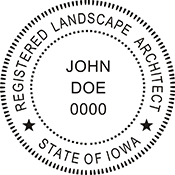 Fast& Friendly Service!  The Iowa Landscape Architect embossing seal is custom made. It is offered in various seal frame options and colors. This is a great product for Iowa Landscape Architects and is affordable to its users.